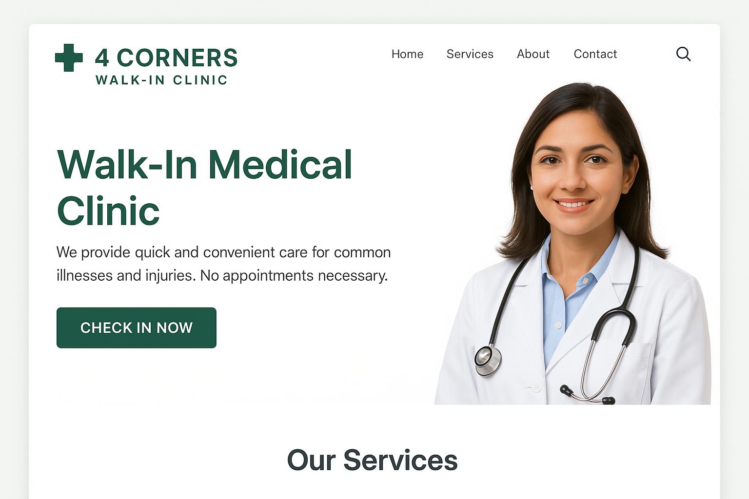 4 Corners Clinic website preview